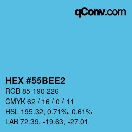 颜色代码: HEX #55BEE2 | qconv.com