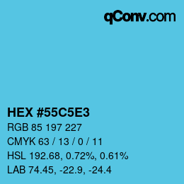 Color code: HEX #55C5E3 | qconv.com