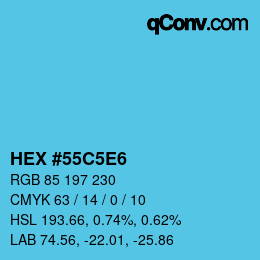 Color code: HEX #55C5E6 | qconv.com