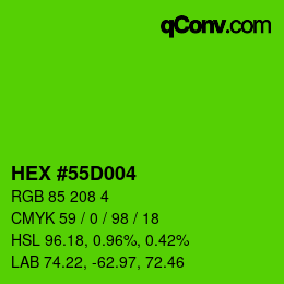 Color code: HEX #55D004 | qconv.com