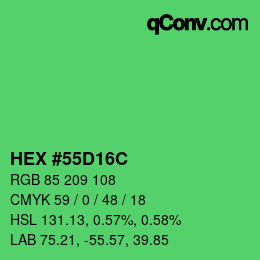 カラーコード: HEX #55D16C | qconv.com