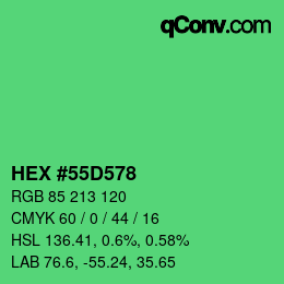 カラーコード: HEX #55D578 | qconv.com
