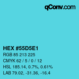 Color code: HEX #55D5E1 | qconv.com