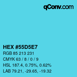 Color code: HEX #55D5E7 | qconv.com