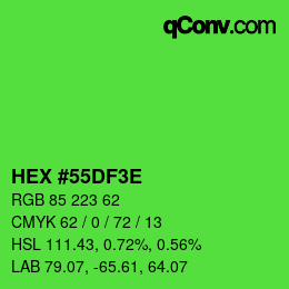 Color code: HEX #55DF3E | qconv.com