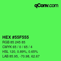 Color code: HEX #55F555 | qconv.com