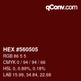 Código de color: HEX #560505 | qconv.com