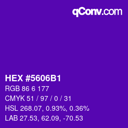 Color code: HEX #5606B1 | qconv.com