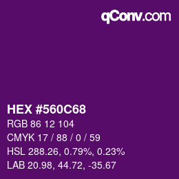 カラーコード: HEX #560C68 | qconv.com