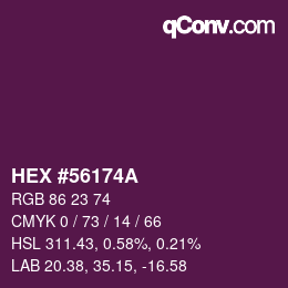 颜色代码: HEX #56174A | qconv.com
