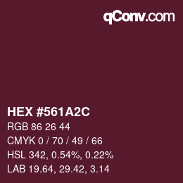 Color code: HEX #561A2C | qconv.com
