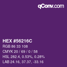 Color code: HEX #56216C | qconv.com