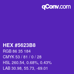 颜色代码: HEX #5623B8 | qconv.com