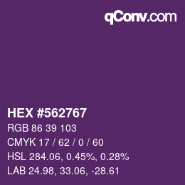 Color code: HEX #562767 | qconv.com