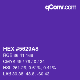 Color code: HEX #5629A8 | qconv.com
