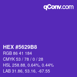 Color code: HEX #5629B8 | qconv.com
