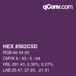 Color code: HEX #562C5D | qconv.com