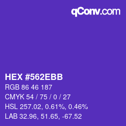 Color code: HEX #562EBB | qconv.com