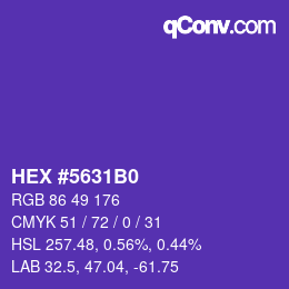 Color code: HEX #5631B0 | qconv.com