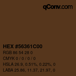 Color code: HEX #56361C00 | qconv.com
