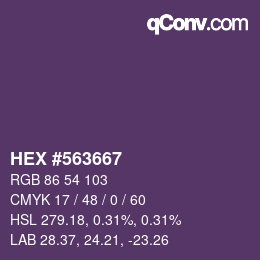 カラーコード: HEX #563667 | qconv.com