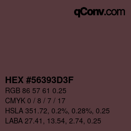 Código de color: HEX #56393D3F | qconv.com