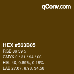 Color code: HEX #563B05 | qconv.com