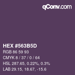 颜色代码: HEX #563B5D | qconv.com