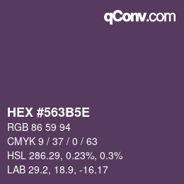 Color code: HEX #563B5E | qconv.com