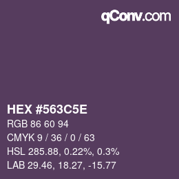 Farbcode: HEX #563C5E | qconv.com