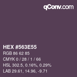 颜色代码: HEX #563E55 | qconv.com