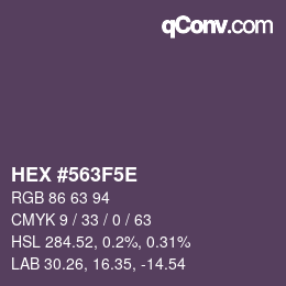 Color code: HEX #563F5E | qconv.com