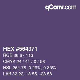 カラーコード: HEX #564371 | qconv.com