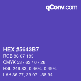 Color code: HEX #5643B7 | qconv.com