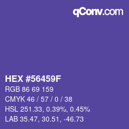 Color code: HEX #56459F | qconv.com