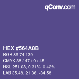 Color code: HEX #564A8B | qconv.com