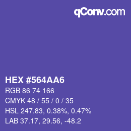 Color code: HEX #564AA6 | qconv.com