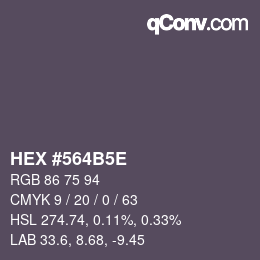 Código de color: HEX #564B5E | qconv.com