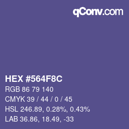Color code: HEX #564F8C | qconv.com
