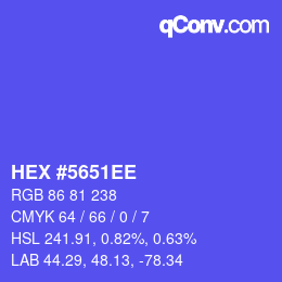 Color code: HEX #5651EE | qconv.com