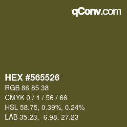 カラーコード: HEX #565526 | qconv.com