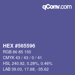カラーコード: HEX #565596 | qconv.com