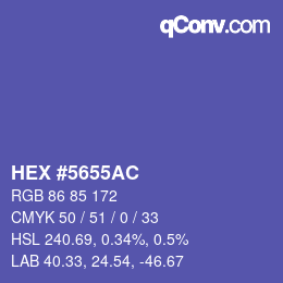 Color code: HEX #5655AC | qconv.com