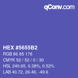 Color code: HEX #5655B2 | qconv.com