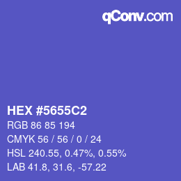 Color code: HEX #5655C2 | qconv.com