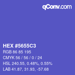 Color code: HEX #5655C3 | qconv.com