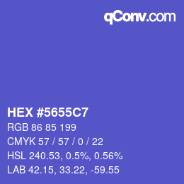Color code: HEX #5655C7 | qconv.com