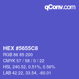 カラーコード: HEX #5655C8 | qconv.com