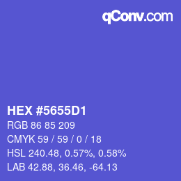 カラーコード: HEX #5655D1 | qconv.com