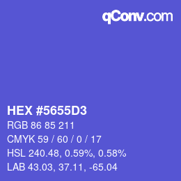 カラーコード: HEX #5655D3 | qconv.com